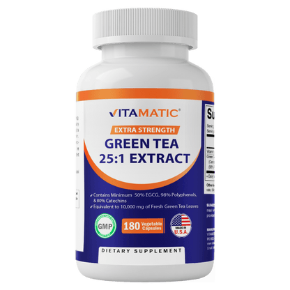 Green Tea Extract with Vitamin C - 180 Veg Capsules