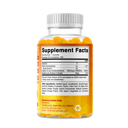 Sugar Free Vitamin D3 10000 IU 120 Gummies