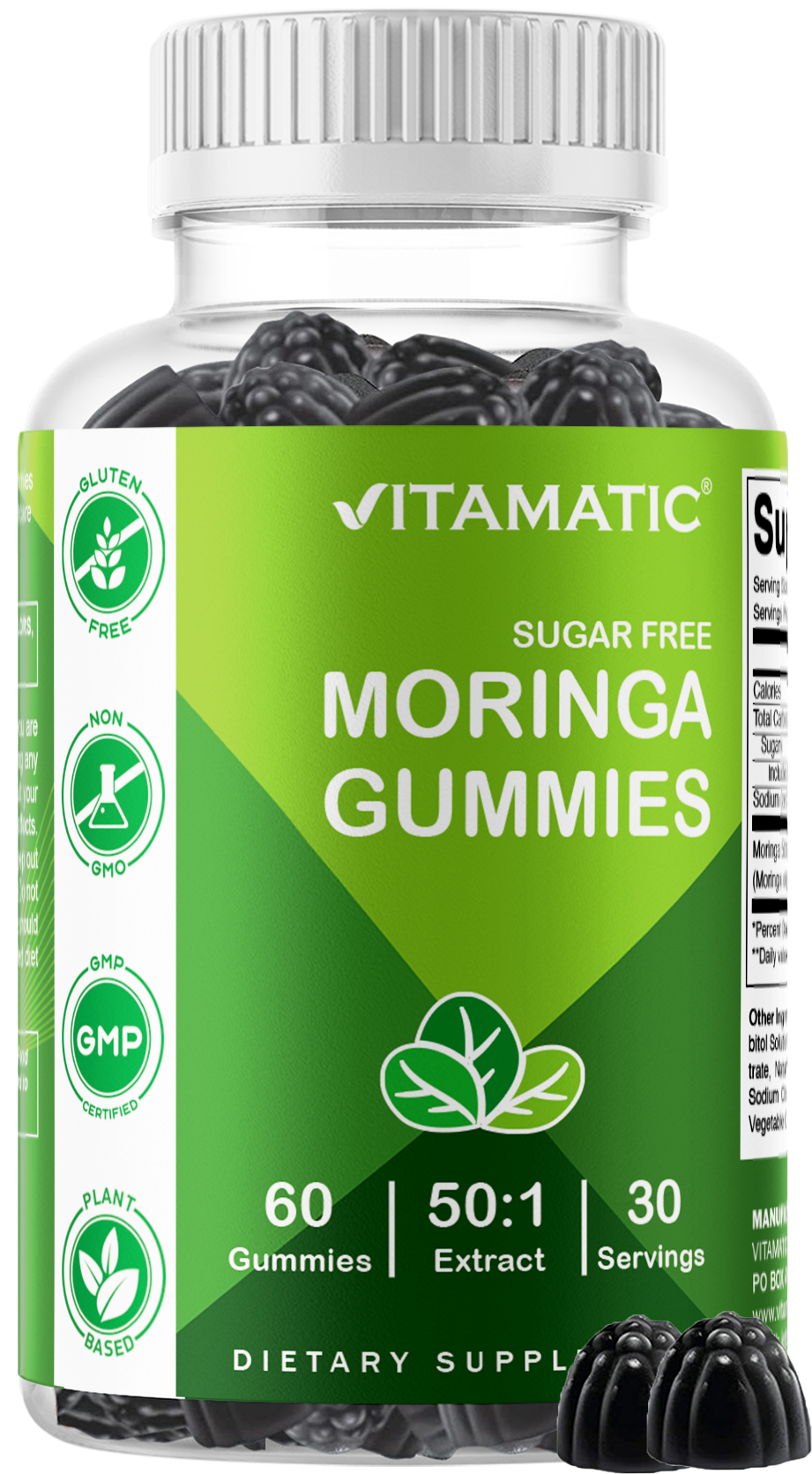 Vitamatic Sugar-Free Moringa 50:1 Extract, 60 Gummies