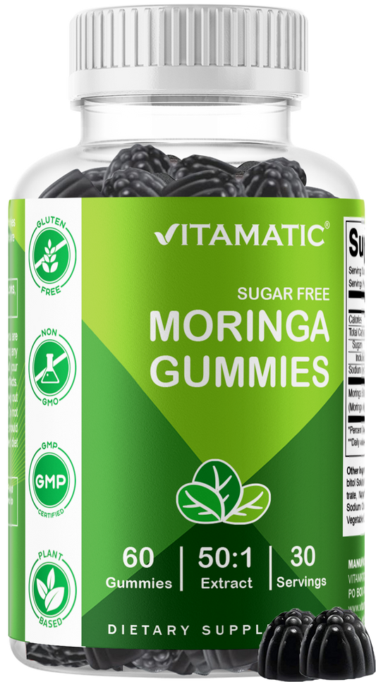 Vitamatic Sugar-Free Moringa 50:1 Extract, 60 Gummies
