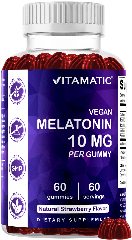 Vitamatic Melatonin 10mg Vegan Gummies, 60 Gummies