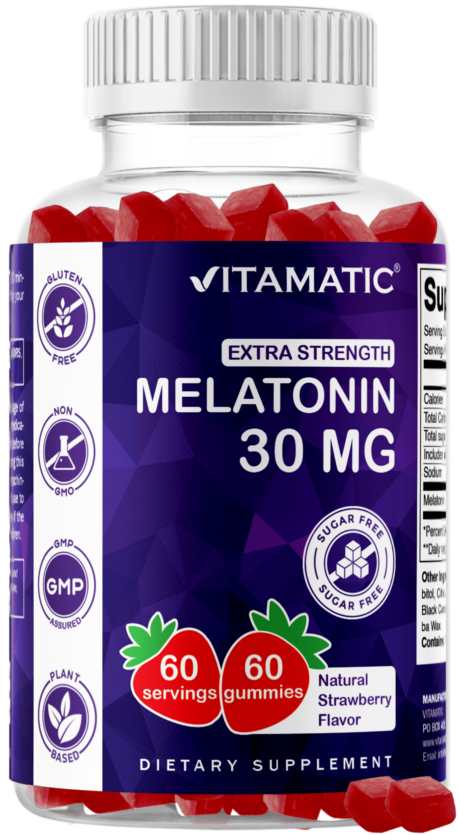Vitamatic Sugar-Free Melatonin 30mg, 60 Gummies