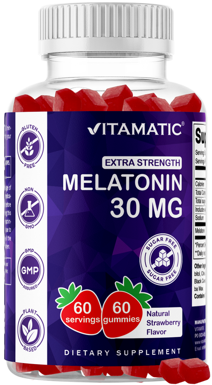 Vitamatic Sugar-Free Melatonin 30mg, 60 Gummies