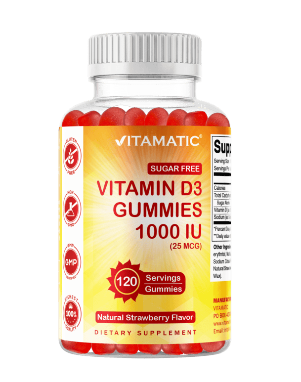 Sugar Free Vitamin D3 1000 IU - 120 Gummies