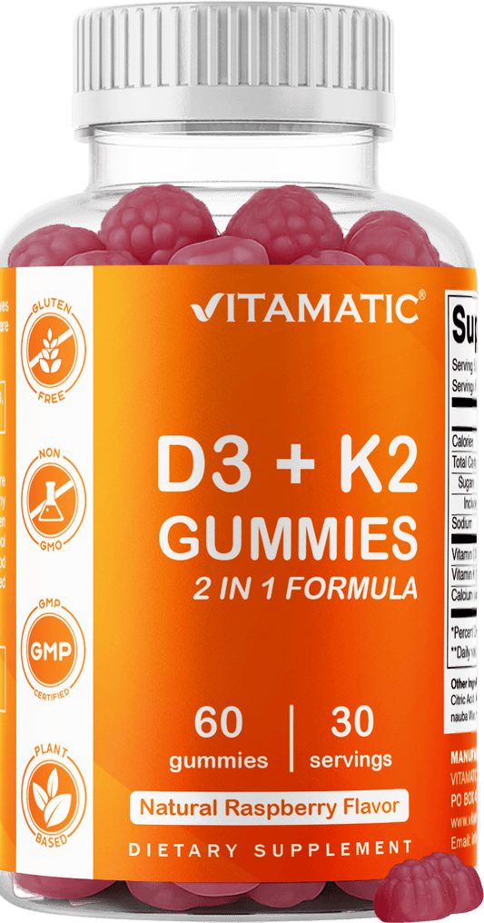 Vitamatic Vitamin D3 + K2 Gummies, 60 Gummies