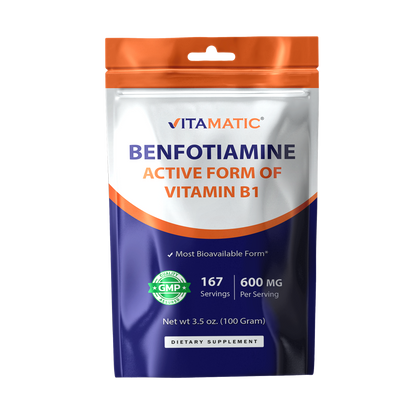 Benfotiamine Powder 600mg Per Serving, 100g Pouch