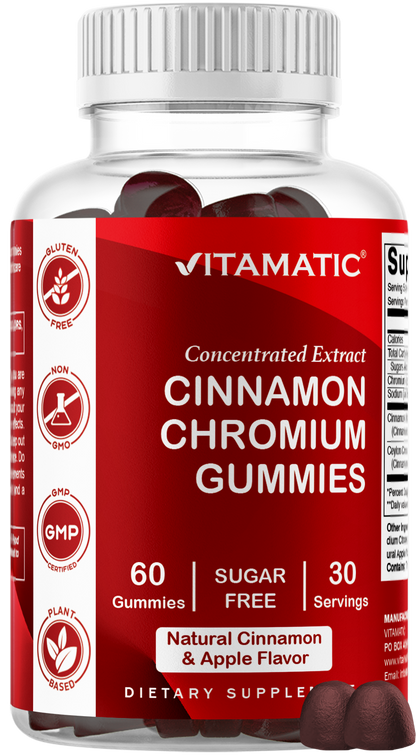 Vitamatic Sugar Free Cinnamon + Chromium, 60 Gummies