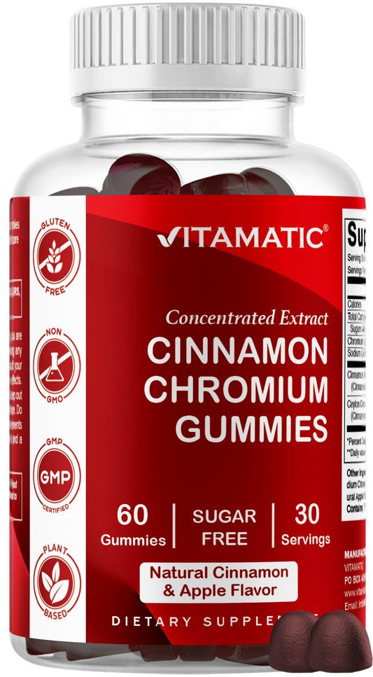 Vitamatic Sugar Free Cinnamon + Chromium, 60 Gummies