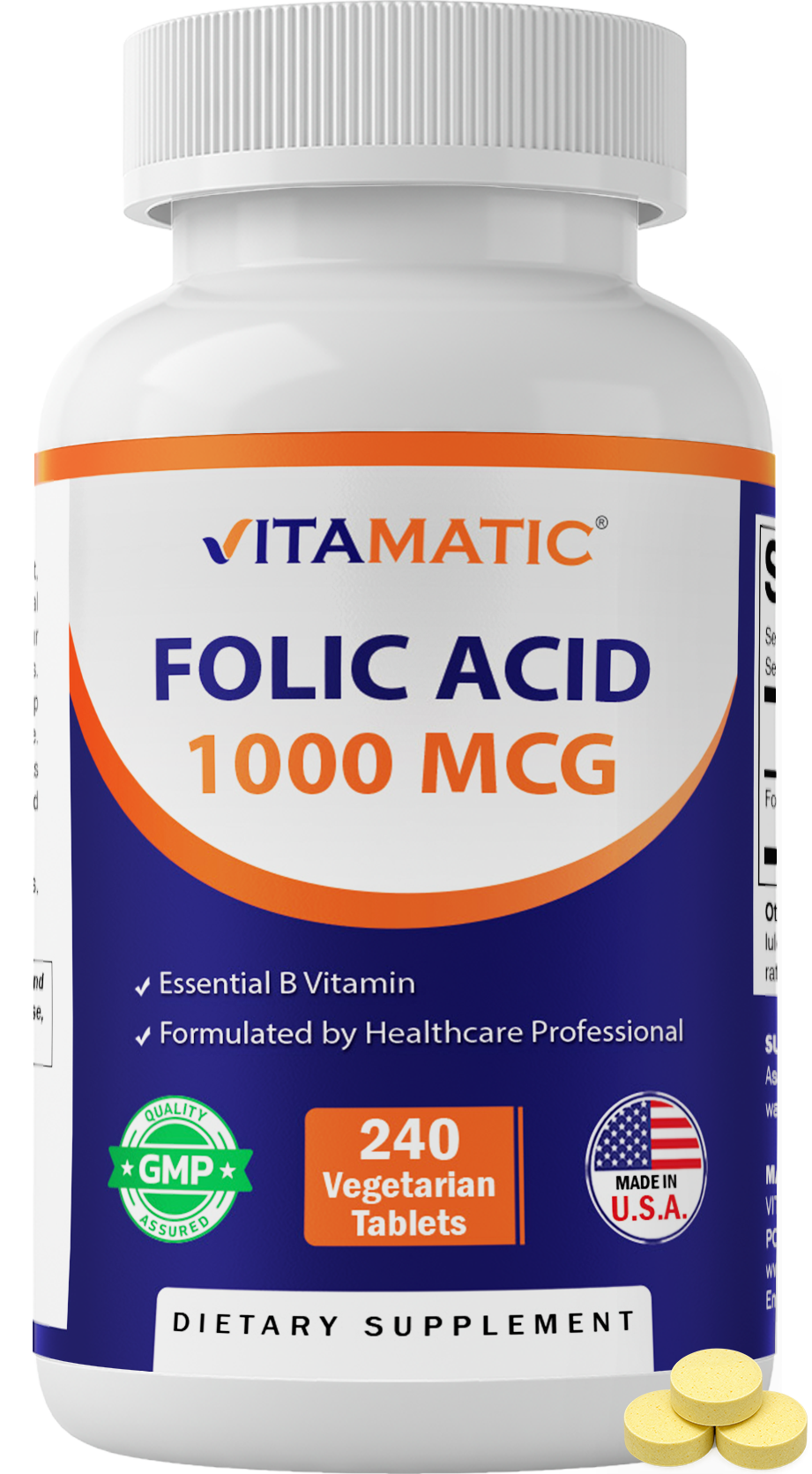 Vitamatic Folic Acid 1mg Supplement, 240 Tablets
