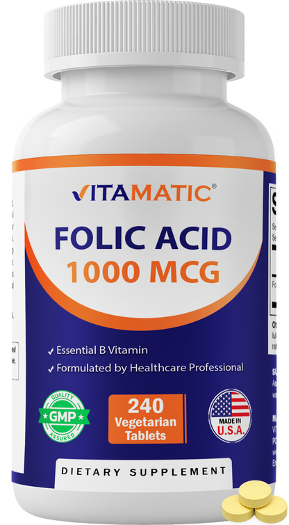 Vitamatic Folic Acid 1mg Supplement, 240 Tablets