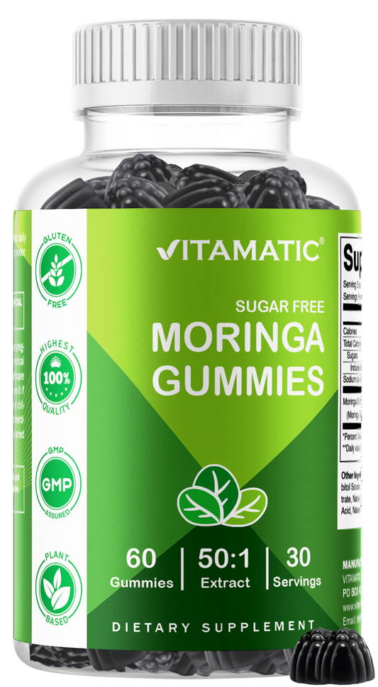 Vitamatic Sugar-Free Moringa 50:1 Extract, 60 Gummies