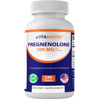 Vitamatic Pregnenolone 100 mg per Serving – 240 Tablets