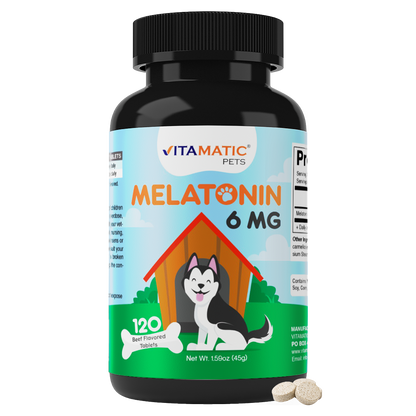 Vitamatic Melatonin for Dogs 6mg, 120 Chewable Tablets