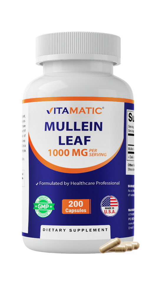 Vitamatic Mullein Extract 1000mg per Serving, 200 Capsules