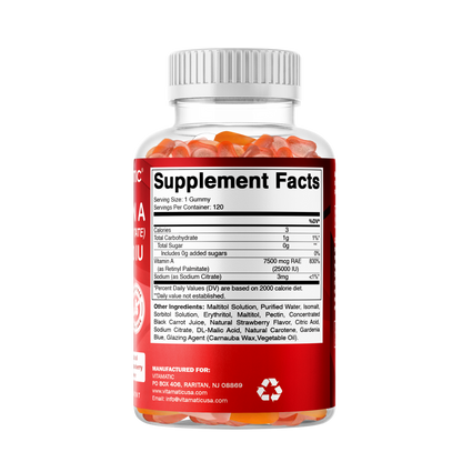 Sugar Free Vitamin A 25000 IU - 120 Gummies