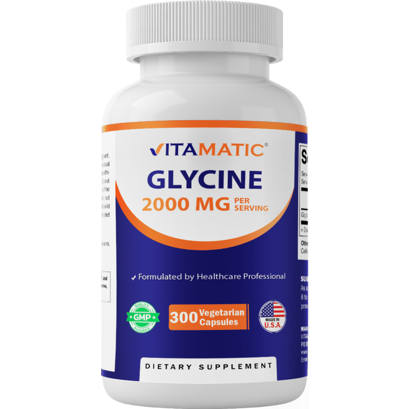 Glycine Supplement 2000mg Per Serving - 300 Vegetarian Capsules