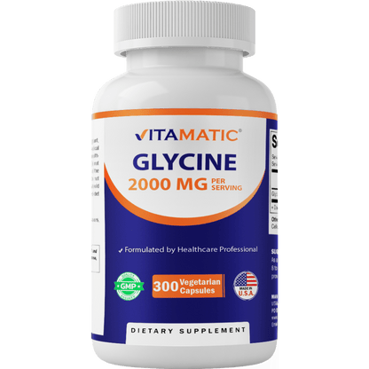 Glycine Supplement 2000mg Per Serving - 300 Vegetarian Capsules