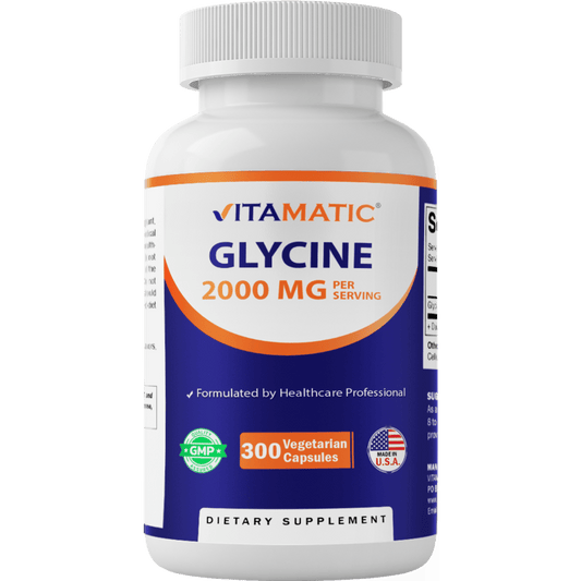 Glycine Supplement 2000mg Per Serving - 300 Vegetarian Capsules