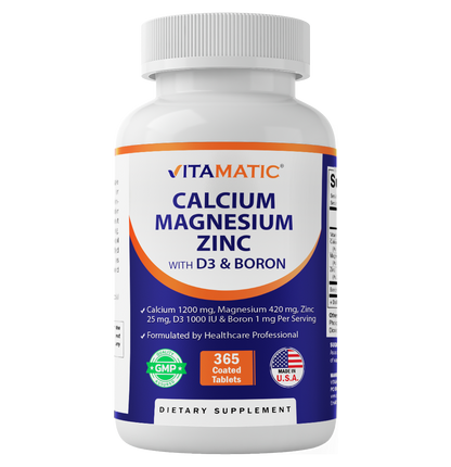 Calcium Magnesium Zinc with D3 & Boron - 365 Coated Tablets