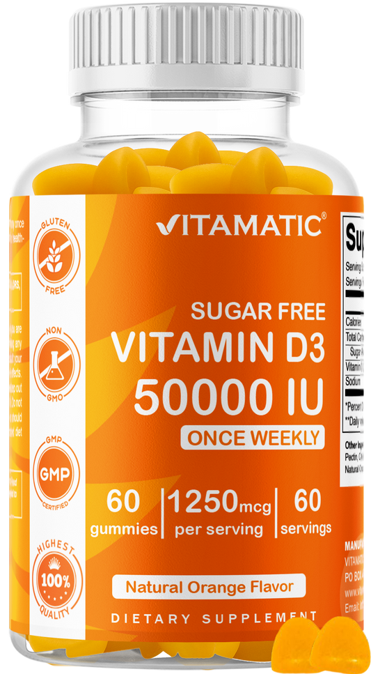 Vitamatic Sugar-Free Vitamin D3 50000 IU, 60 Gummies