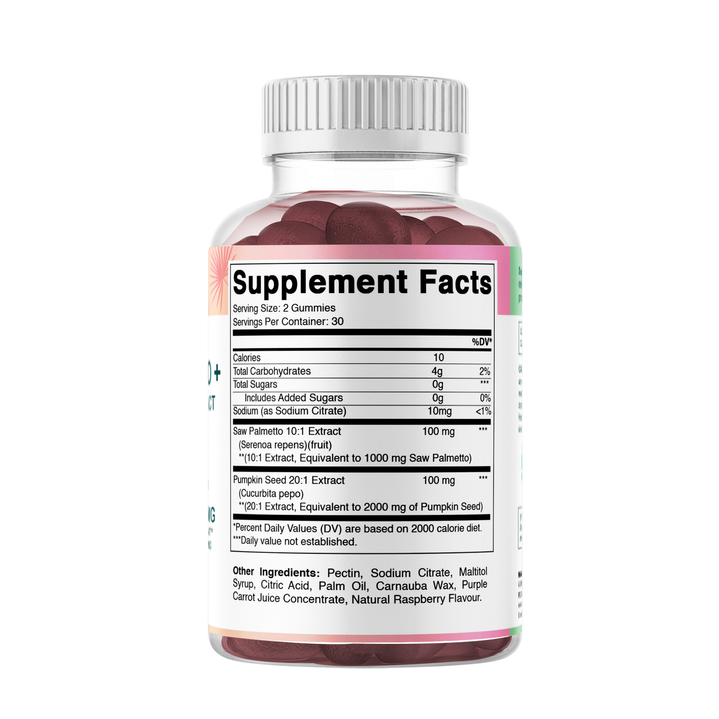 Sugar Free Saw Palmetto with Pumpkin Seed 3000 mg  - 60 Gummies