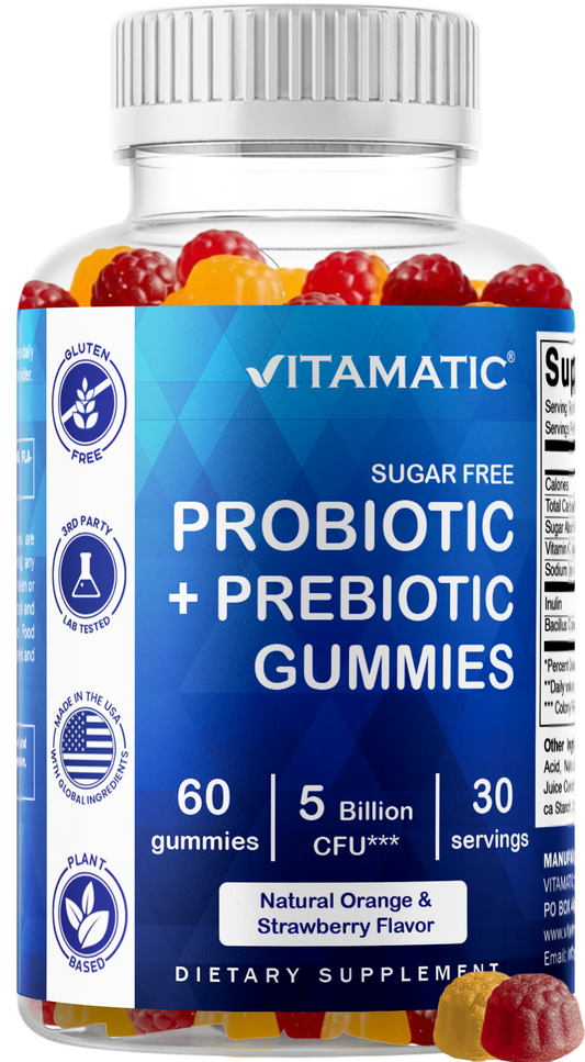 Vitamatic Sugar Free Probiotic 5 Billion CFU, 60 Gummies
