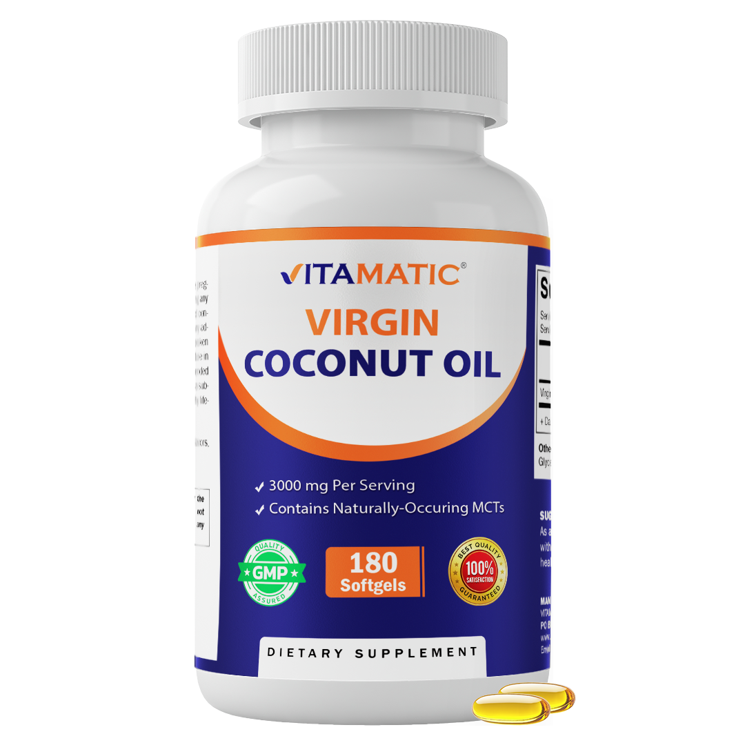 Virgin Coconut Oil 3000mg Per Serving, 180 Softgels