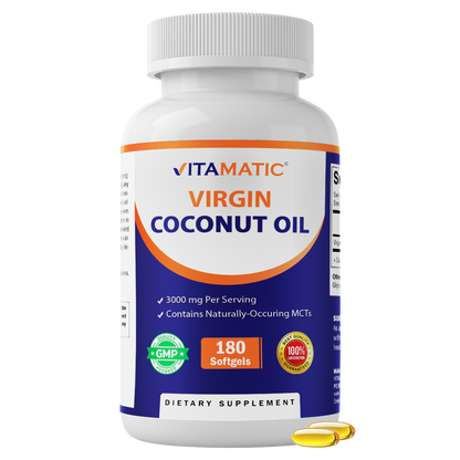 Virgin Coconut Oil 3000mg Per Serving, 180 Softgels