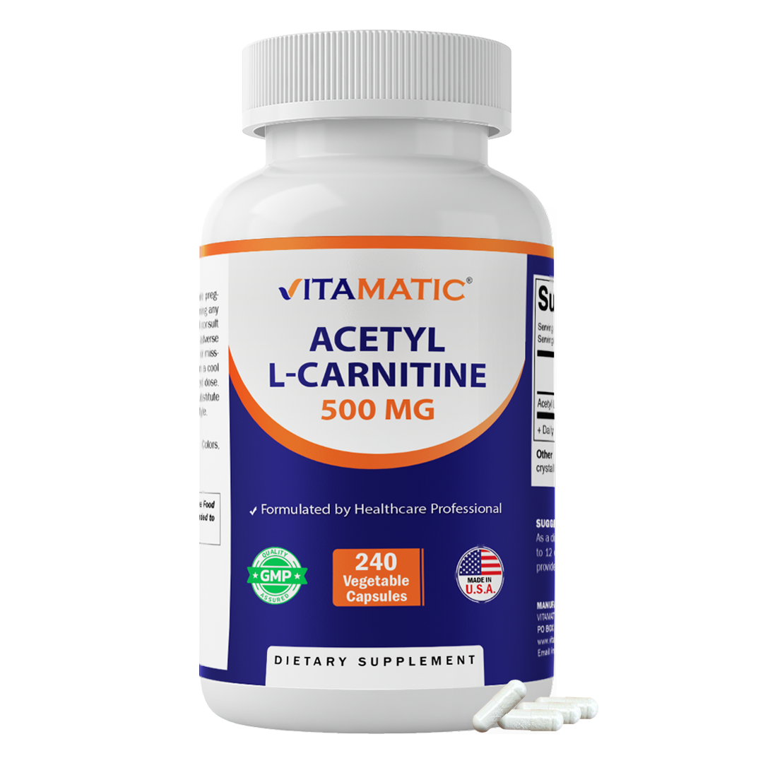 Acetyl L-Carnitine 500mg, 240 Vegetarian Capsules
