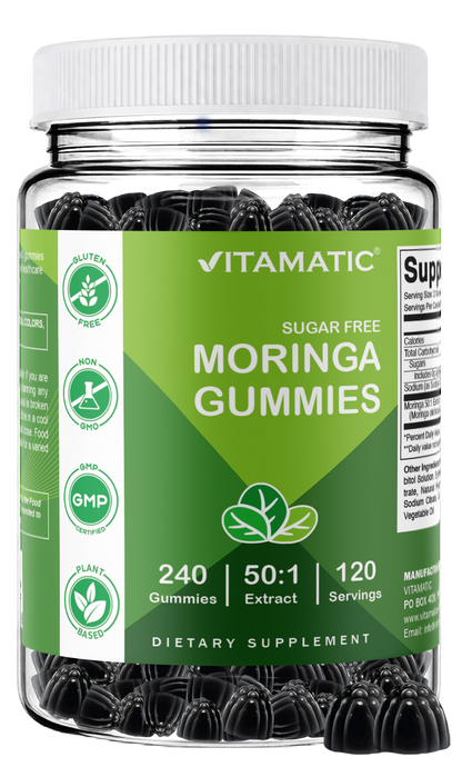Vitamatic Moringa 50:1 Extract Sugar-Free Gummies, 60 Count