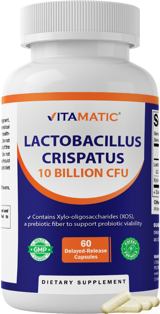 Vitamatic Lactobacillus Crispatus 10 Billion CFU with XOS Prebiotic - 60 Delayed Release Capsules