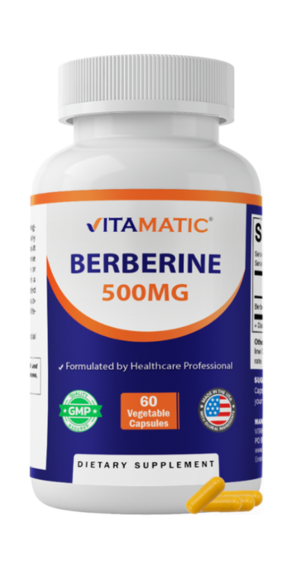 Vitamatic Berberine 500mg Supplement, 60 Veg Capsules