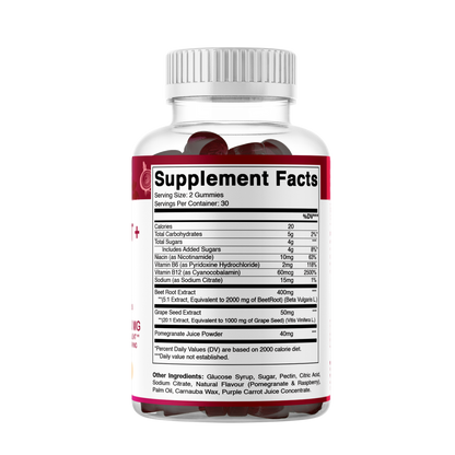 Beet Root 3000mg Equivalent Per Serving - 60 Gummies