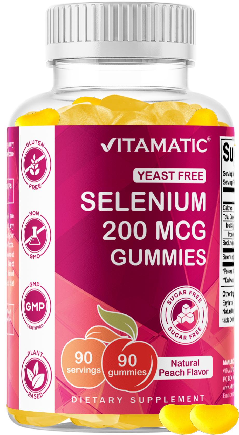 Vitamatic Sugar-Free Selenium 200 mcg, 90 Gummies