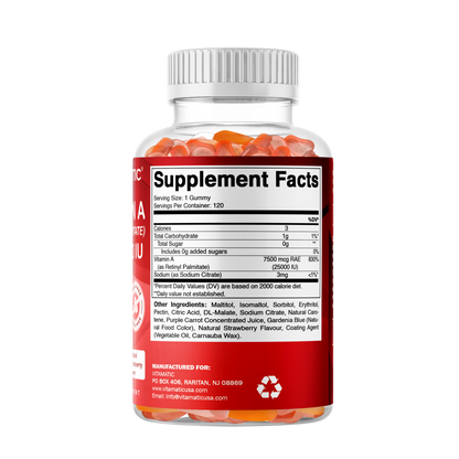 Sugar Free Vitamin A 25000 IU - 120 Gummies