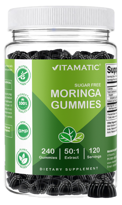 Vitamatic Moringa 50:1 Extract Sugar-Free Gummies, 60 Count