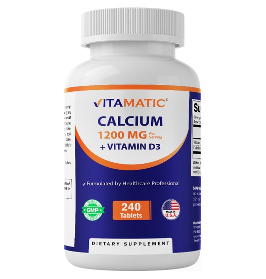 Vitamatic Calcium 1200mg with Vitamin D3 2000 IU (50mcg) – 240 Tablets