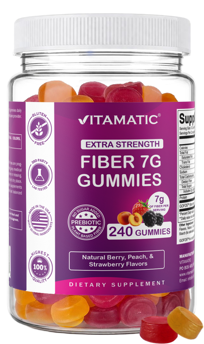 Vitamatic Prebiotic 7G Per Serving Fiber Gummies for Adults, 240 Count