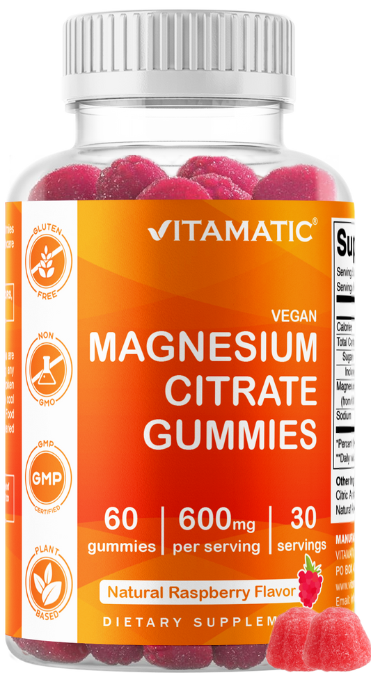Vitamatic Magnesium Citrate 600mg, 60 Vegan Gummies