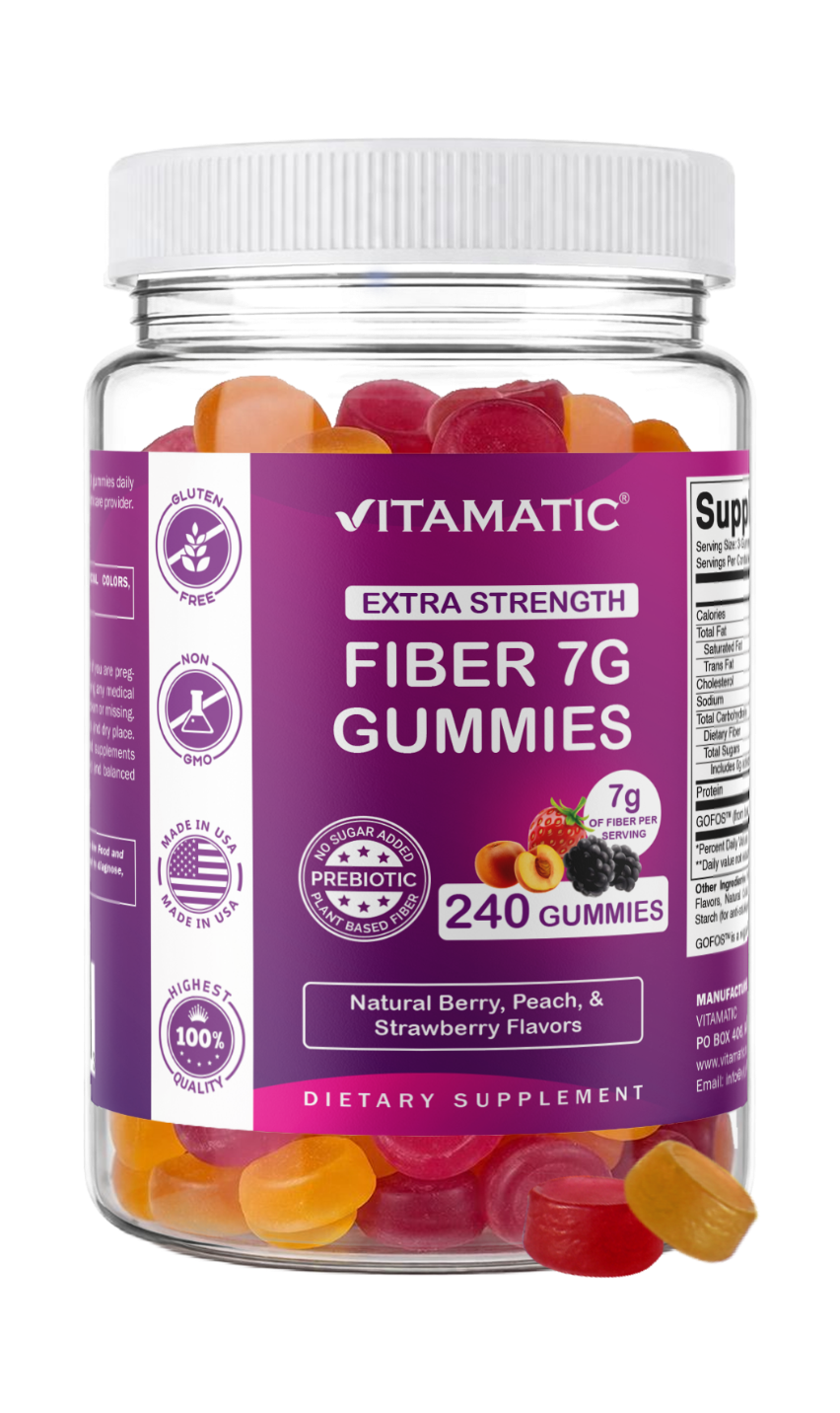 Prebiotic Fiber Gummies for Adults-  240 Pectin Based Gummies, Digestive Health & Regularity Support