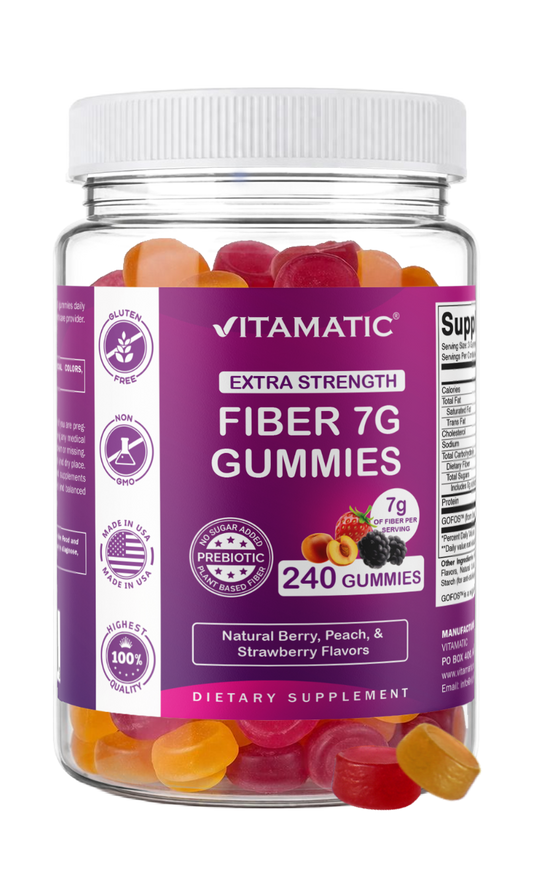 Prebiotic Fiber Gummies for Adults-  240 Pectin Based Gummies, Digestive Health & Regularity Support