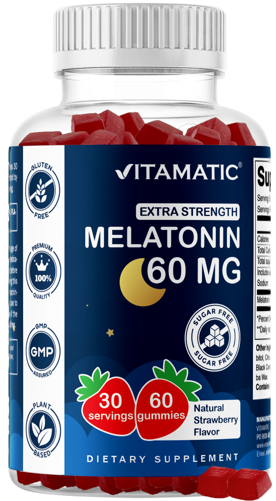 Vitamatic Sugar-Free Melatonin 60mg, 60 Gummies