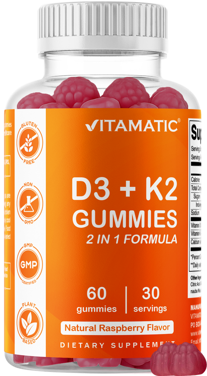 Vitamatic Vitamin D3 + K2 Gummies, 60 Gummies