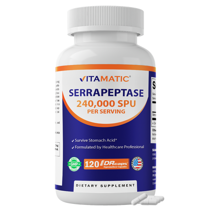 Serrapeptase 240,000 SPU Per Serving, 120 DR Capsules