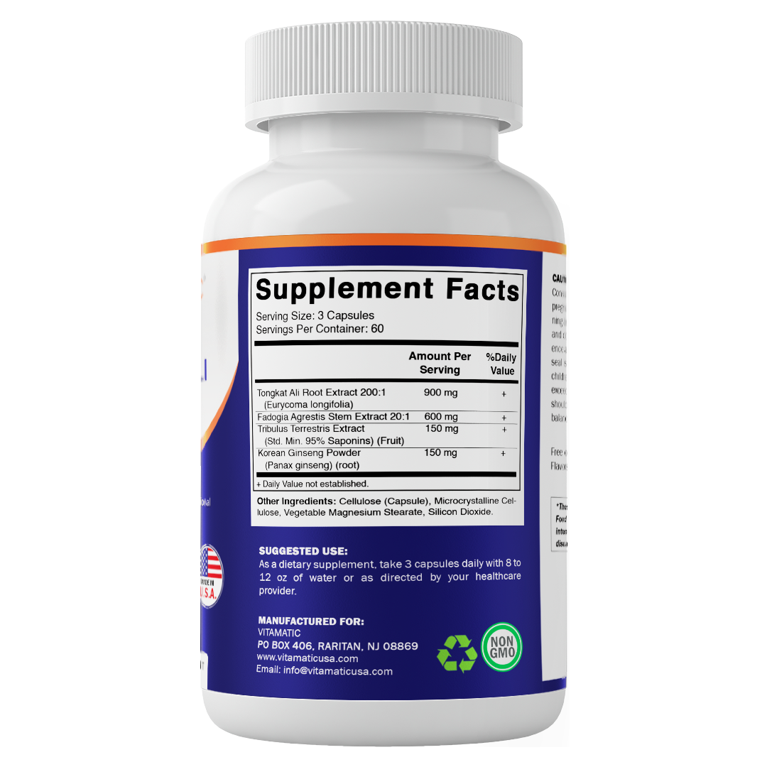 Tongkat Ali Extract 200 :1 Extract for Men (Longjack) Eurycoma Longifolia  1800 mg - 180 Capsules