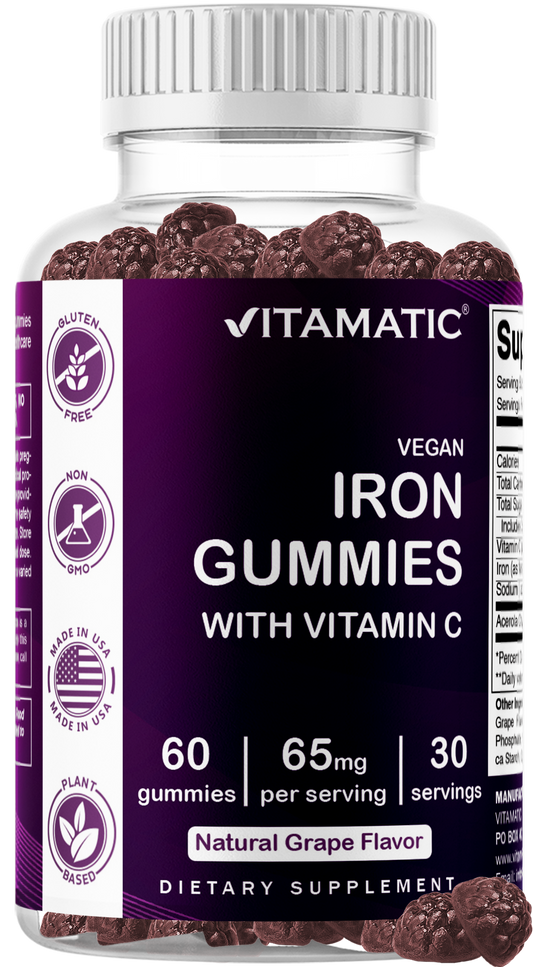 Vitamatic Iron 65mg with Vitamin C, 60 Gummies