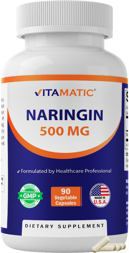 Naringin 500 mg – 90 Vegetarian Capsules – Citrus Bioflavonoid Supplement