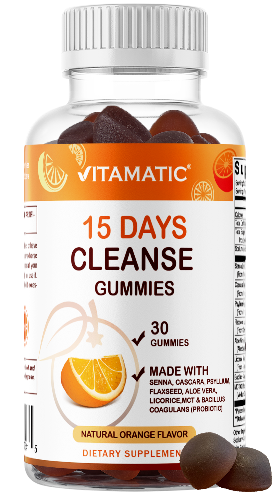 Vitamatic 15 Day Cleanse Gummies with Senna + Psyllium, 60ct