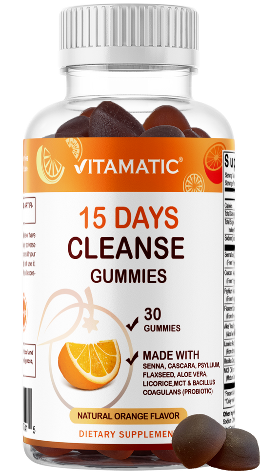 Vitamatic 15 Day Cleanse Gummies with Senna + Psyllium, 60ct