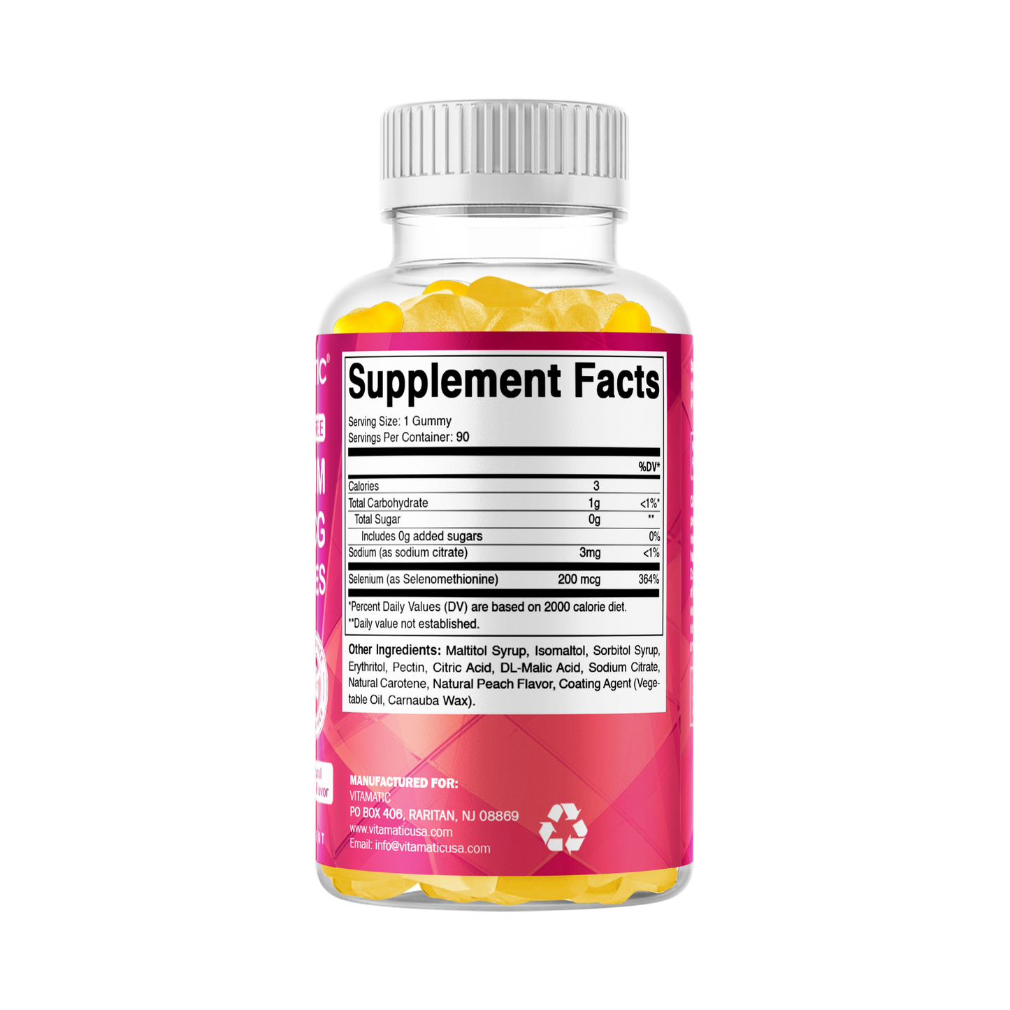 Sugar Free Yeast Free Selenium 200 mcg - 90 Gummies